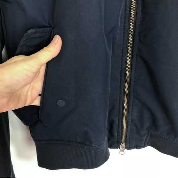 Everlane Uniform The Bomber Jacket Navy Blue Full Zip Magnetic Pockets Mens - Picture 3 of 4